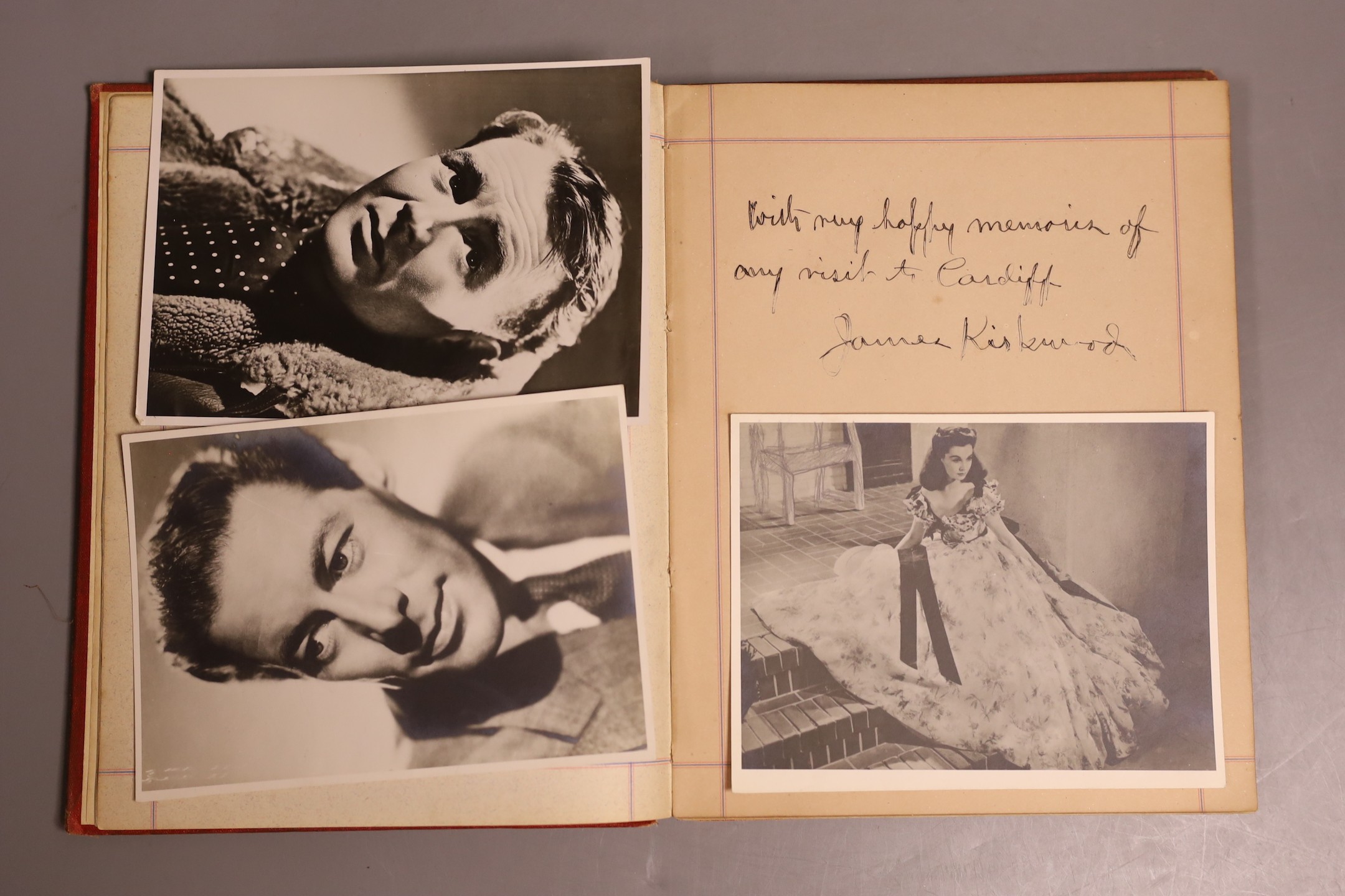 A 1920-1940s autograph album including a Bruce Bairnsfather signed Old Bill sketch, signatures of General Omar N. Bradley and some of his staff officers from the US army, mounted Adolf Hitler and Hermann Göring letters w